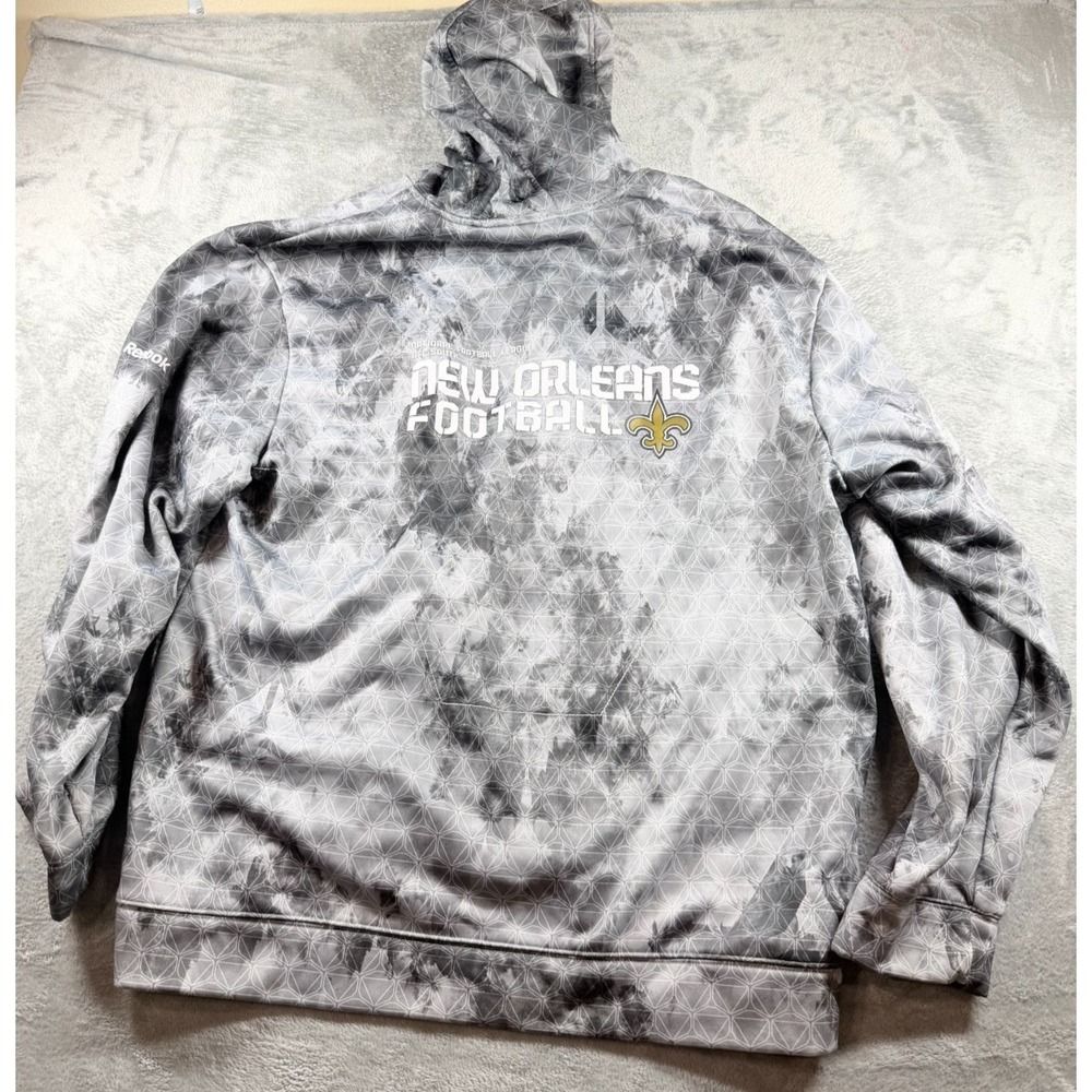 New Orleans Saints Hoodie Mens 2XL Reebok On Field Gray Full Zip NFL - Picture 9 of 11